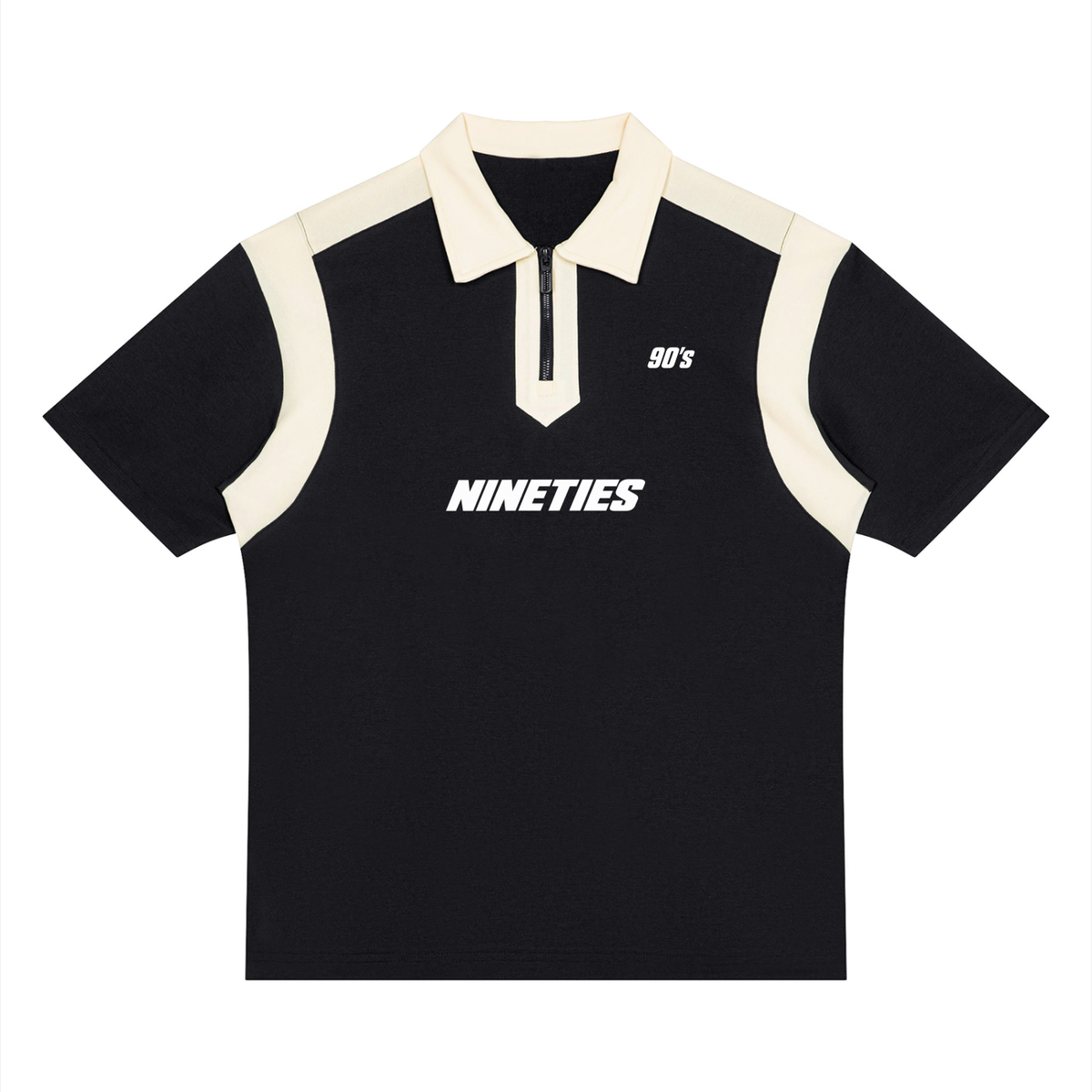 Polo homme à quart de zip et blocs de couleurs