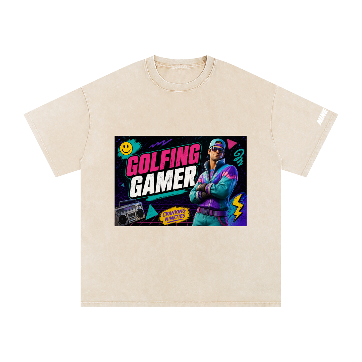 T-shirt oversize en coton délavé - Golfeur-Gamer