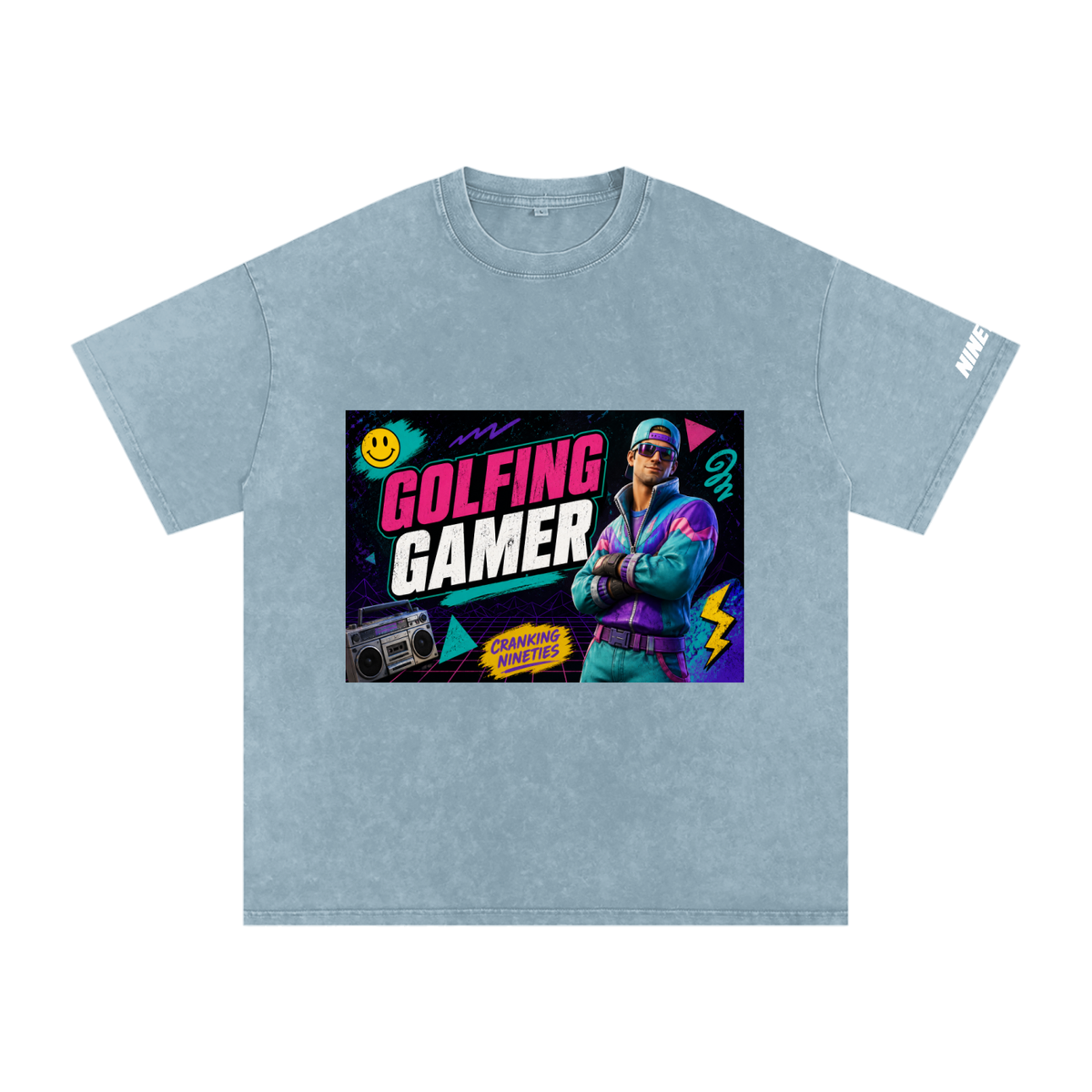 T-shirt oversize en coton délavé - Golfeur-Gamer