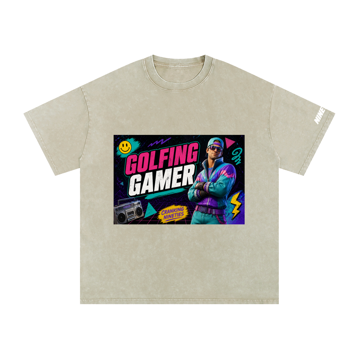 T-shirt oversize en coton délavé - Golfeur-Gamer