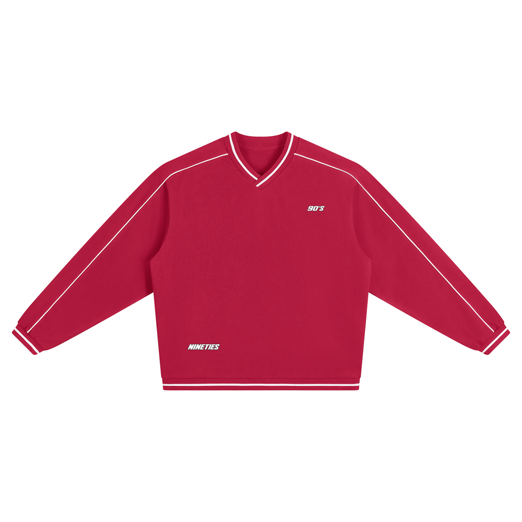 Mens Color Block V-Neck Sweatshirt