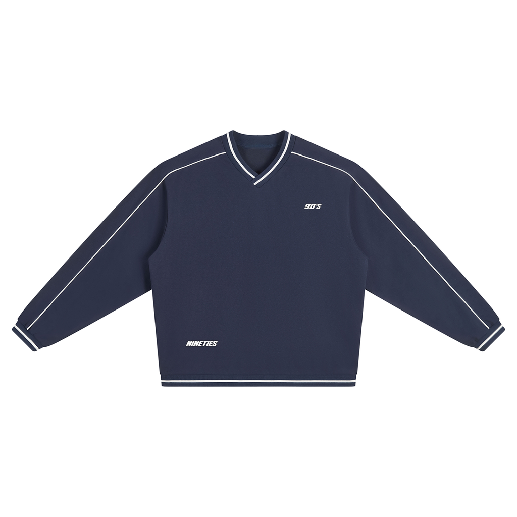 Mens Color Block V-Neck Sweatshirt