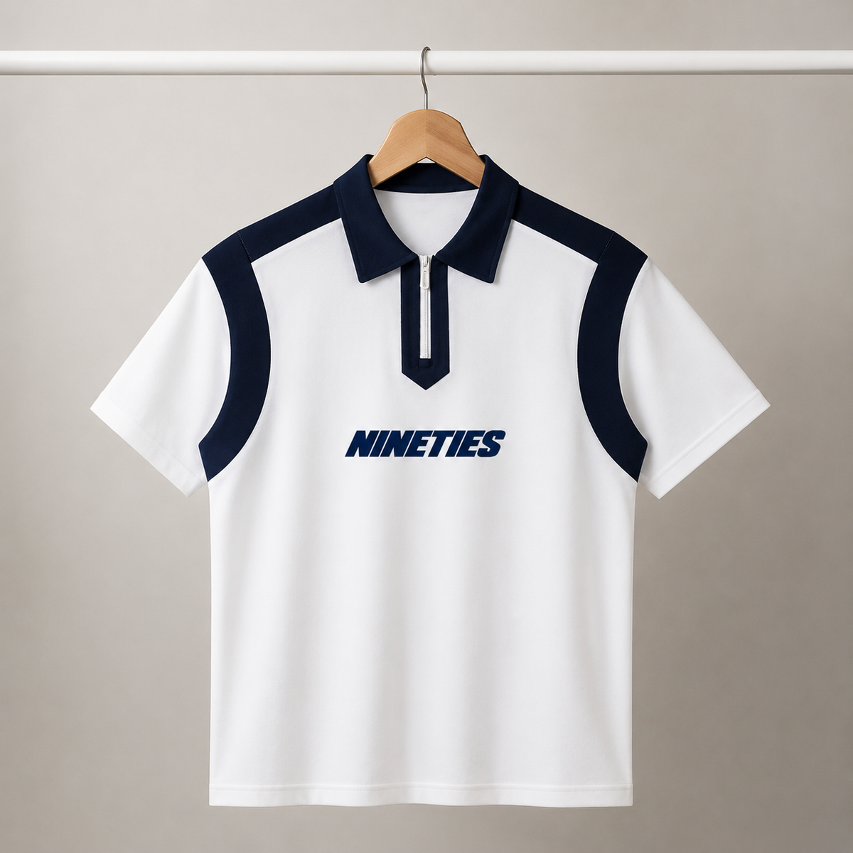 Polo homme à quart de zip et blocs de couleur