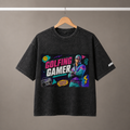 Snow Washed Oversized Cotton T-Shirt - Golfing Gamer