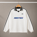 Unisex Contrast Striped Lapel Collar Sweatshirt