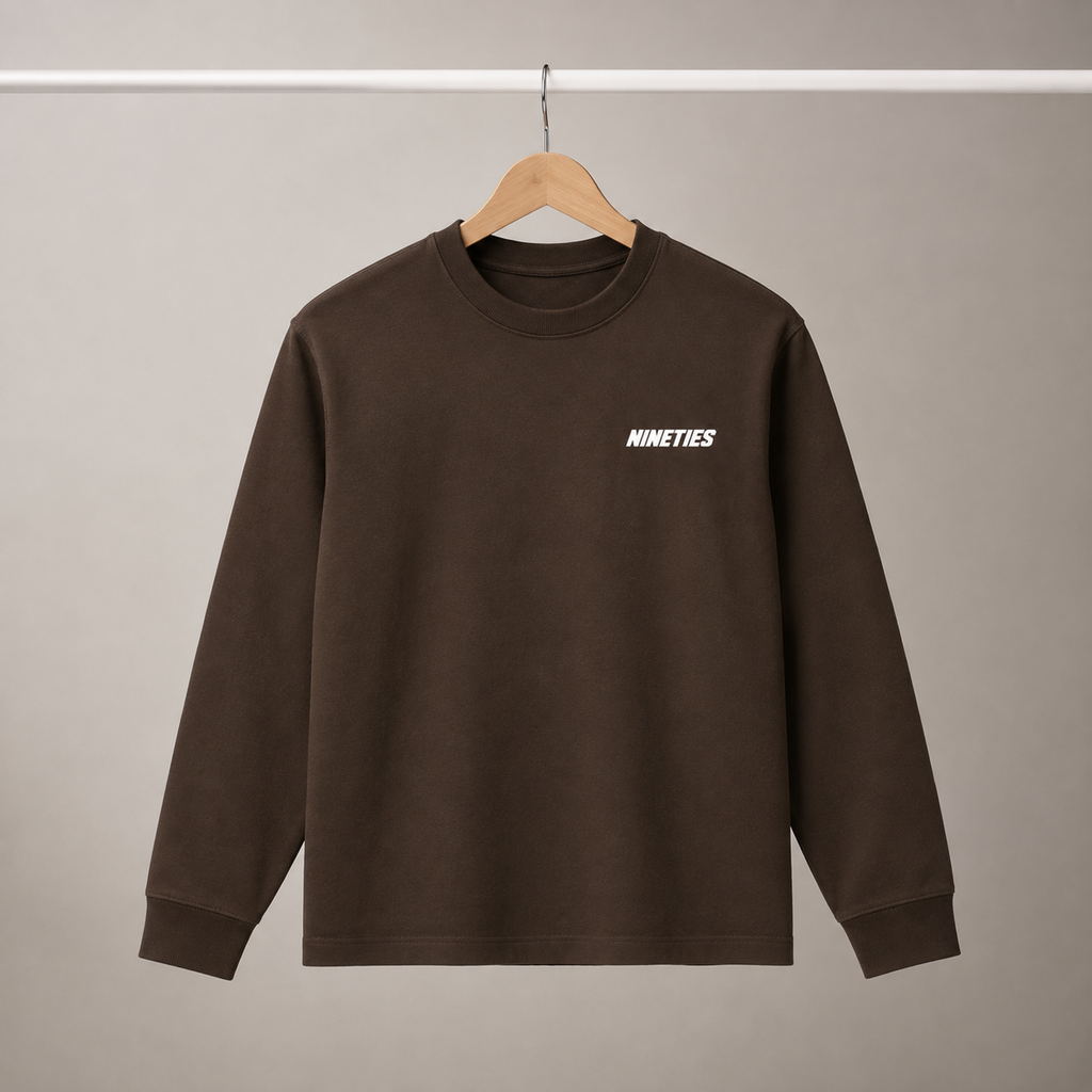 T-shirt Unisexe Essentiel Col Rond Manches Longues - Foncé