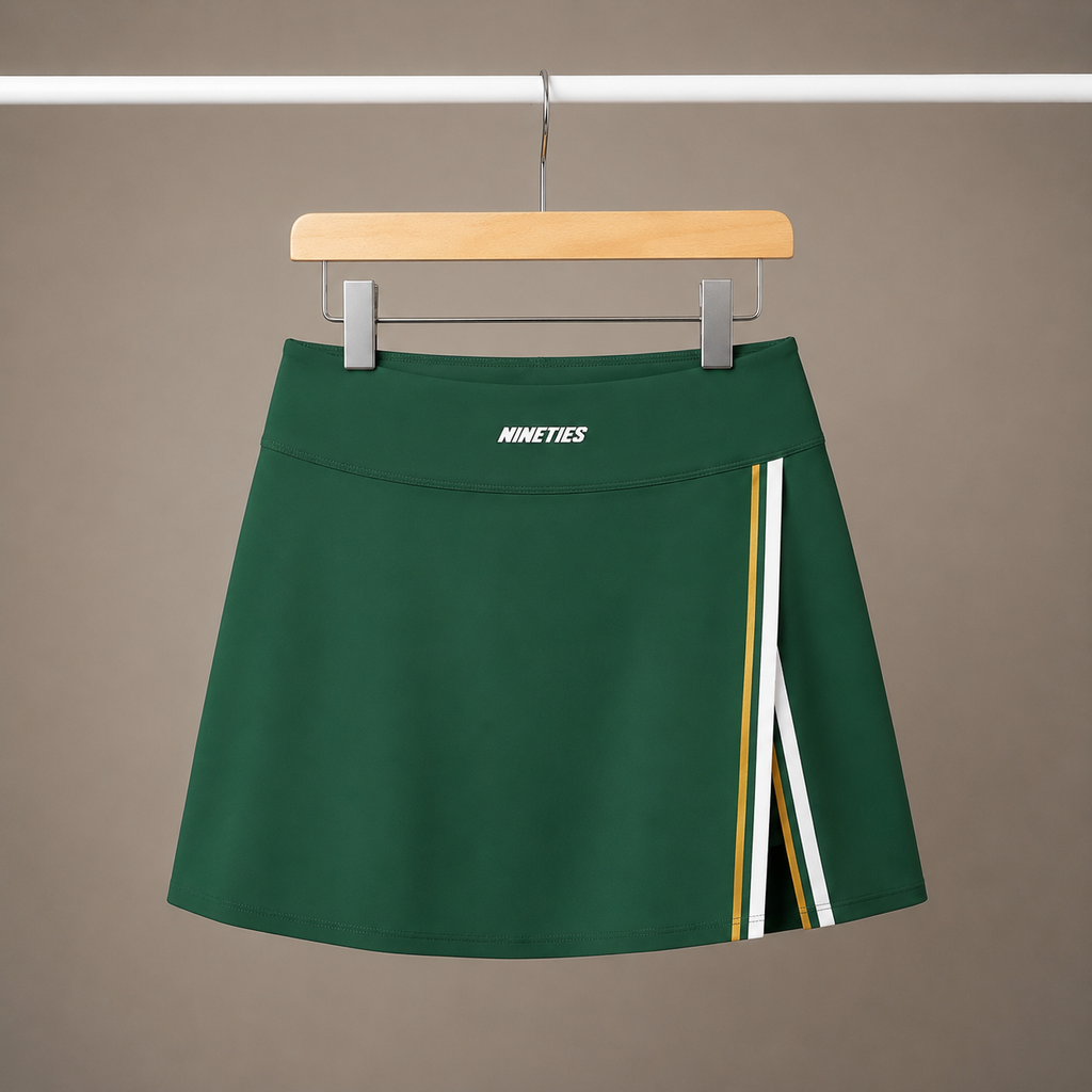 Women's A-Line Contrast Panel Slit Skirt