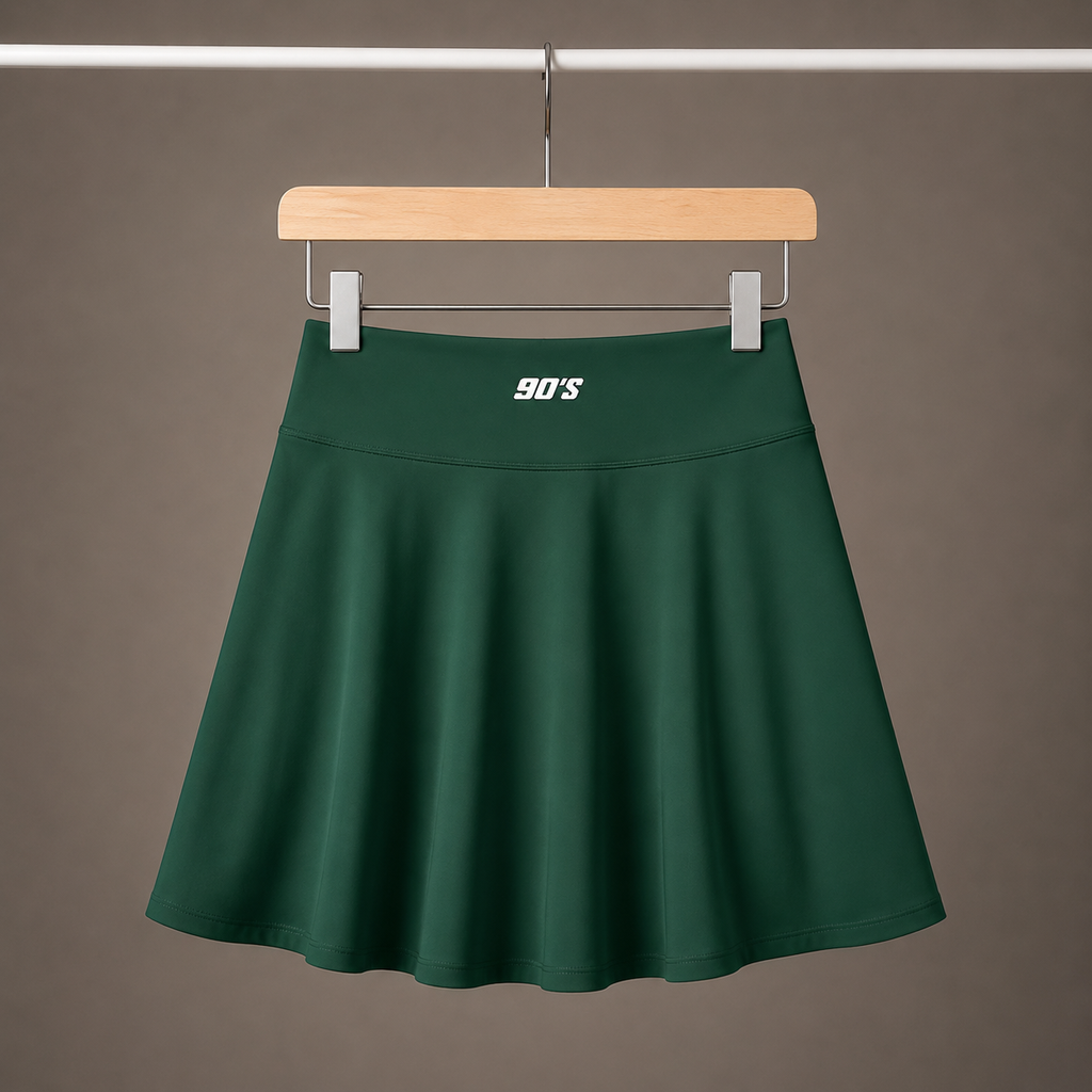 Women's A-Line Contrast Panel Slit Skirt