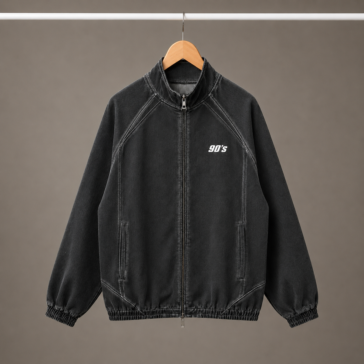 Unisex Vintage Wash Full Zip Mesh Jacket