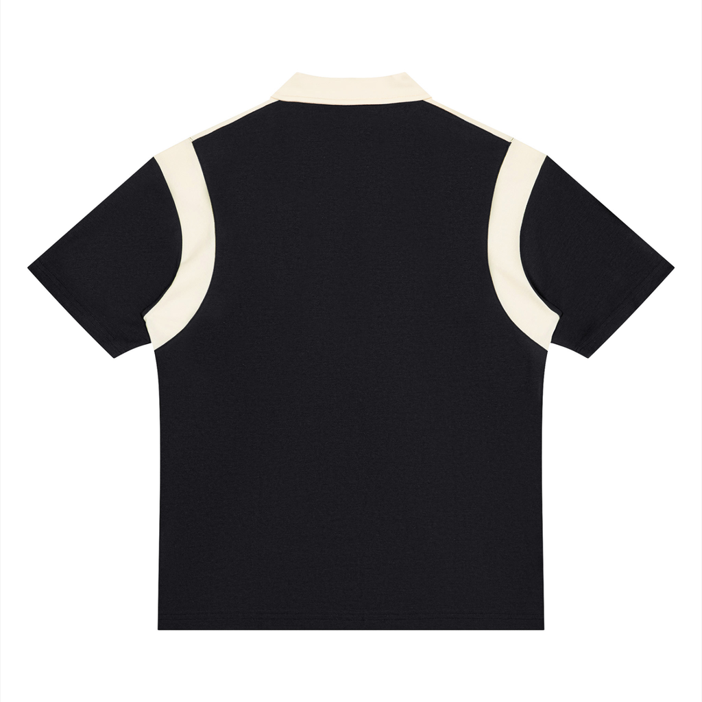 Polo homme à quart de zip et blocs de couleurs