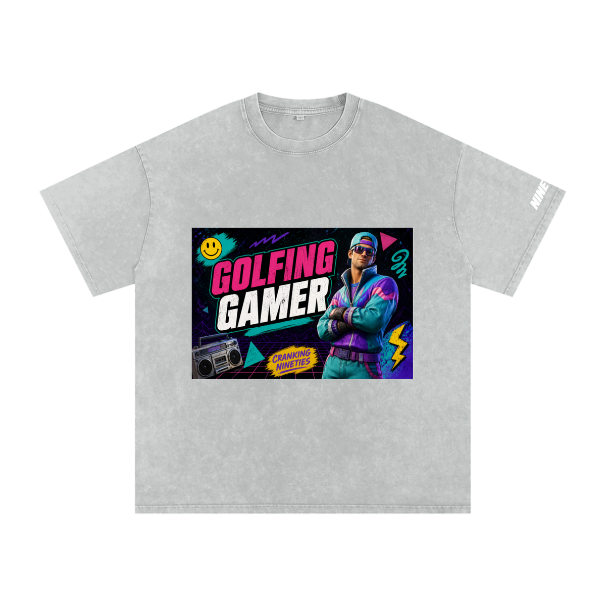 T-shirt oversize en coton délavé - Golfeur-Gamer