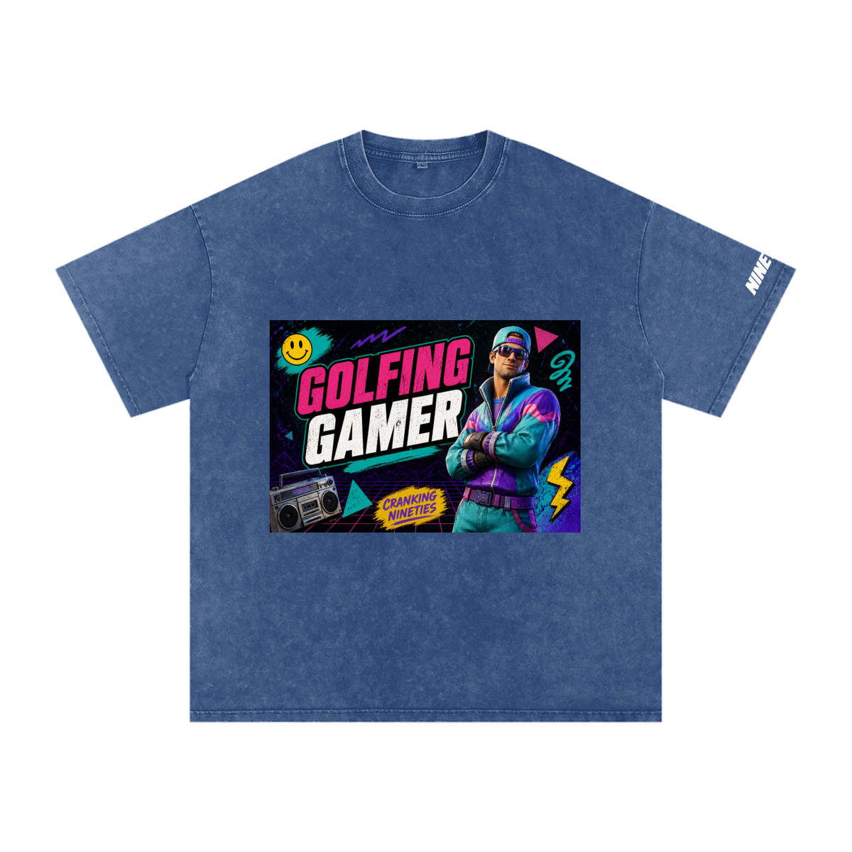 T-shirt oversize en coton délavé - Golfeur-Gamer