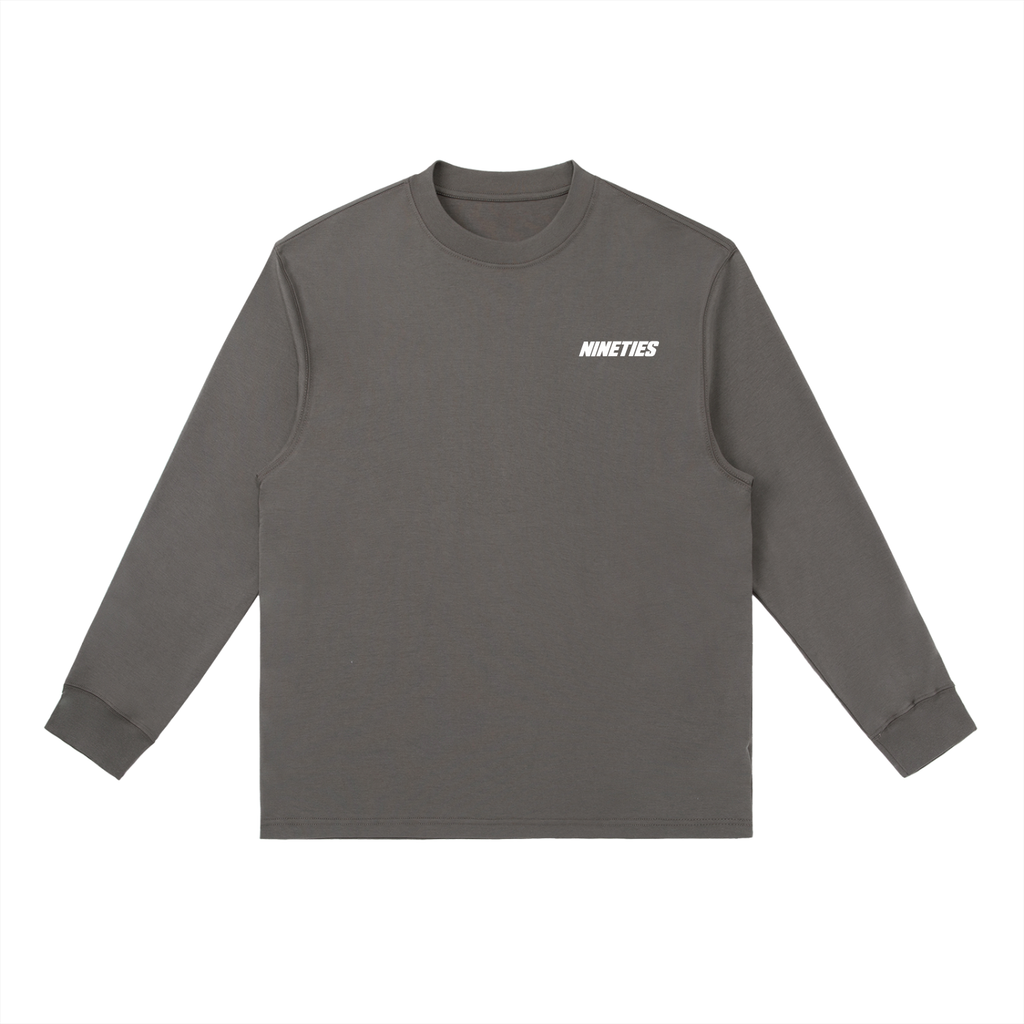 T-shirt Unisexe Essentiel Col Rond Manches Longues - Foncé